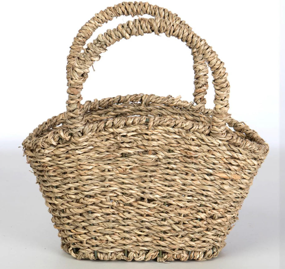 Oval Seagrass Basket with Handles